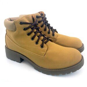 CANADIANA Women’s Faux Leather Lace-Up Ankle Boot Outdoor Hiking Shoe - NEW